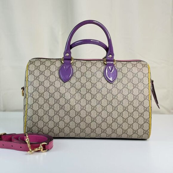 Gucci Convertible GM Boston Bag GG Coated Canvas and Leather - Picture 1 of 13